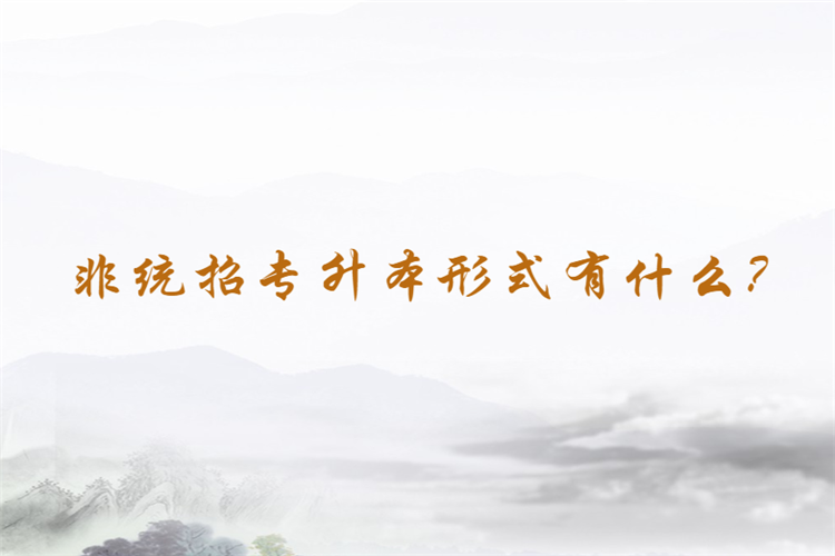 非統(tǒng)招專升本形式有什么？