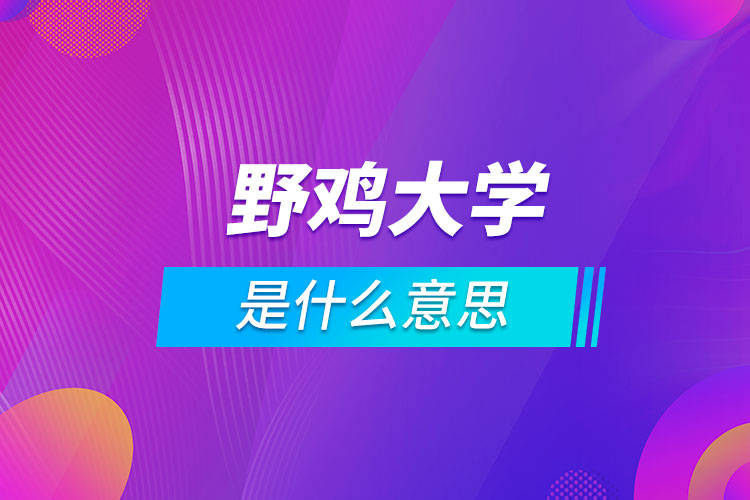 野雞大學是什么意思