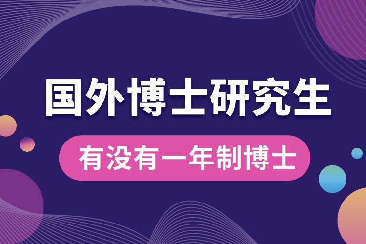 國外有沒有一年制博士的研究生.jpg