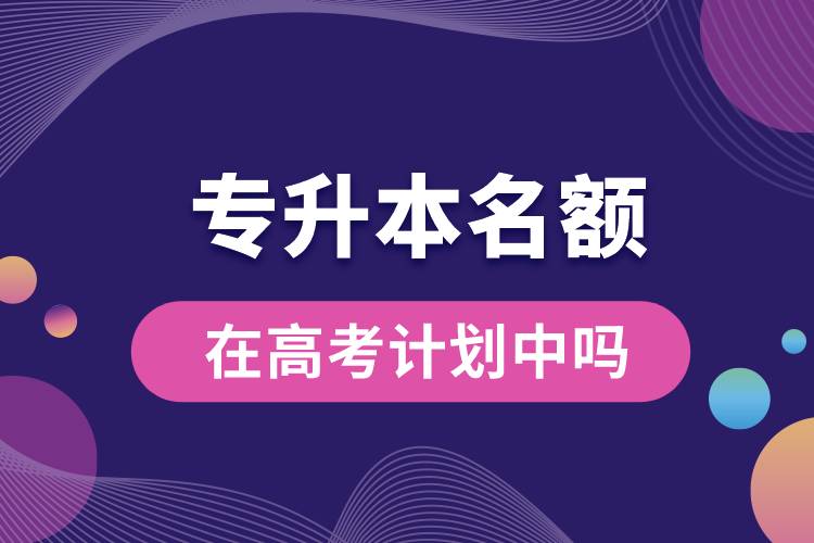 專升本名額在高考計劃中嗎.jpg