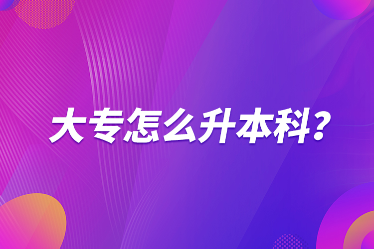 大專怎么升本科？