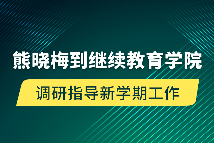 熊曉梅到繼續(xù)教育學院調研指導新學期工作