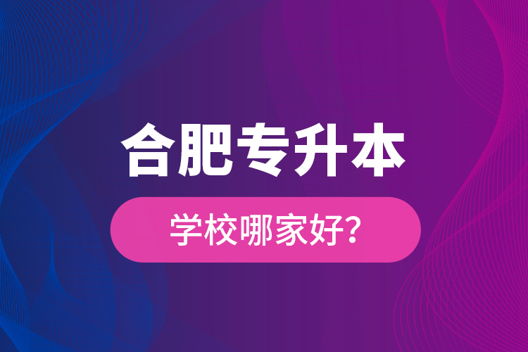 合肥專升本學(xué)校哪家好？