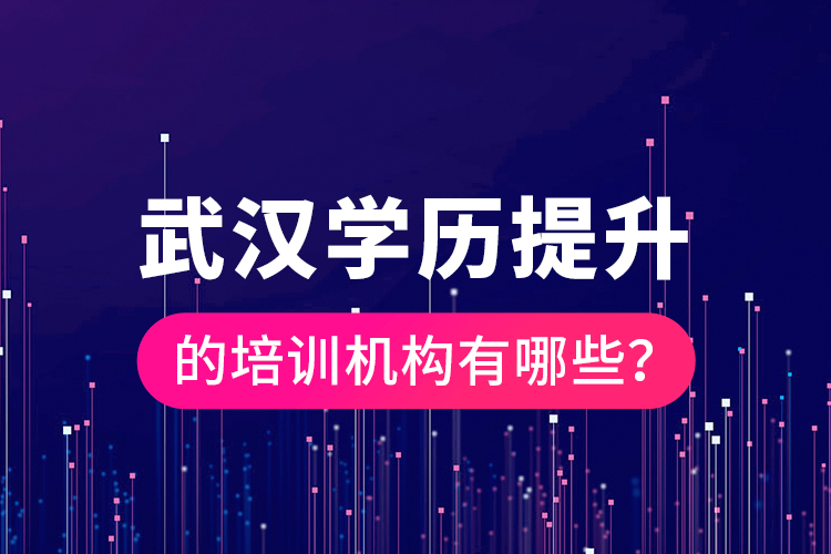 武漢學歷提升的培訓機構有哪些？