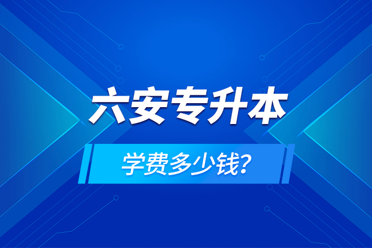 六安專升本學(xué)費多少錢？