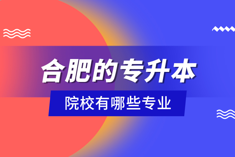 合肥的專(zhuān)升本院校有哪些專(zhuān)業(yè)？
