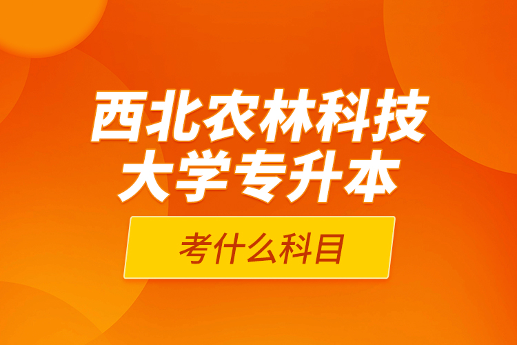西北農(nóng)林科技大學(xué)專升本考什么科目